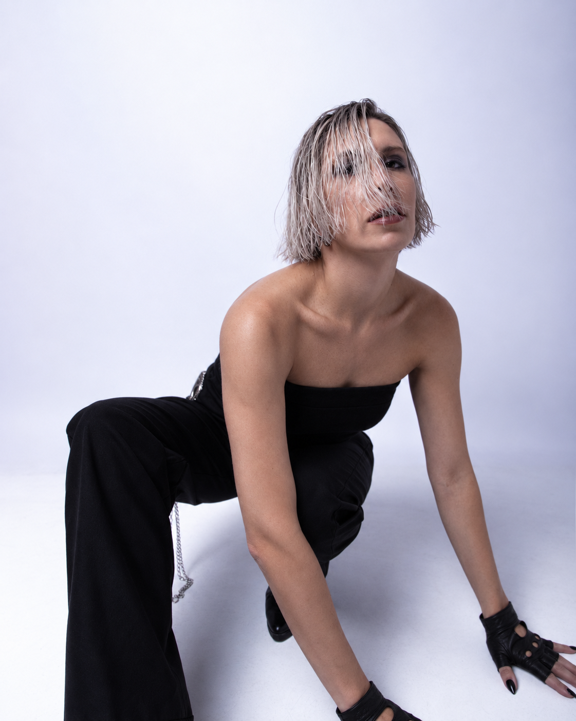 PERT, editorial black-and-white portrait